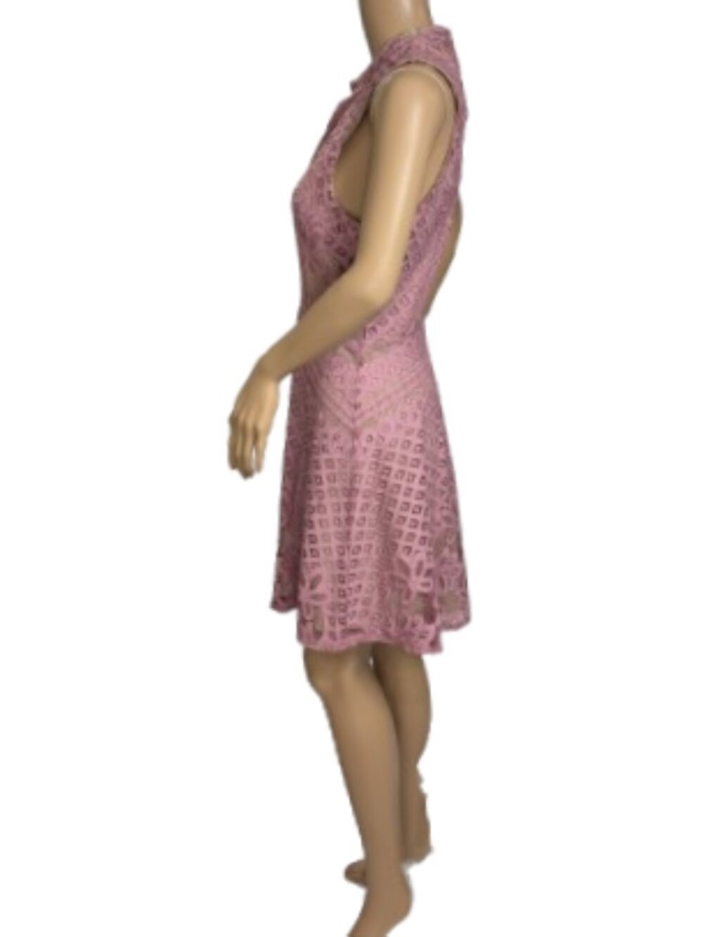 Love Fire Dusty Rose Lace Sleeveless Dress - Picture 5 of 8